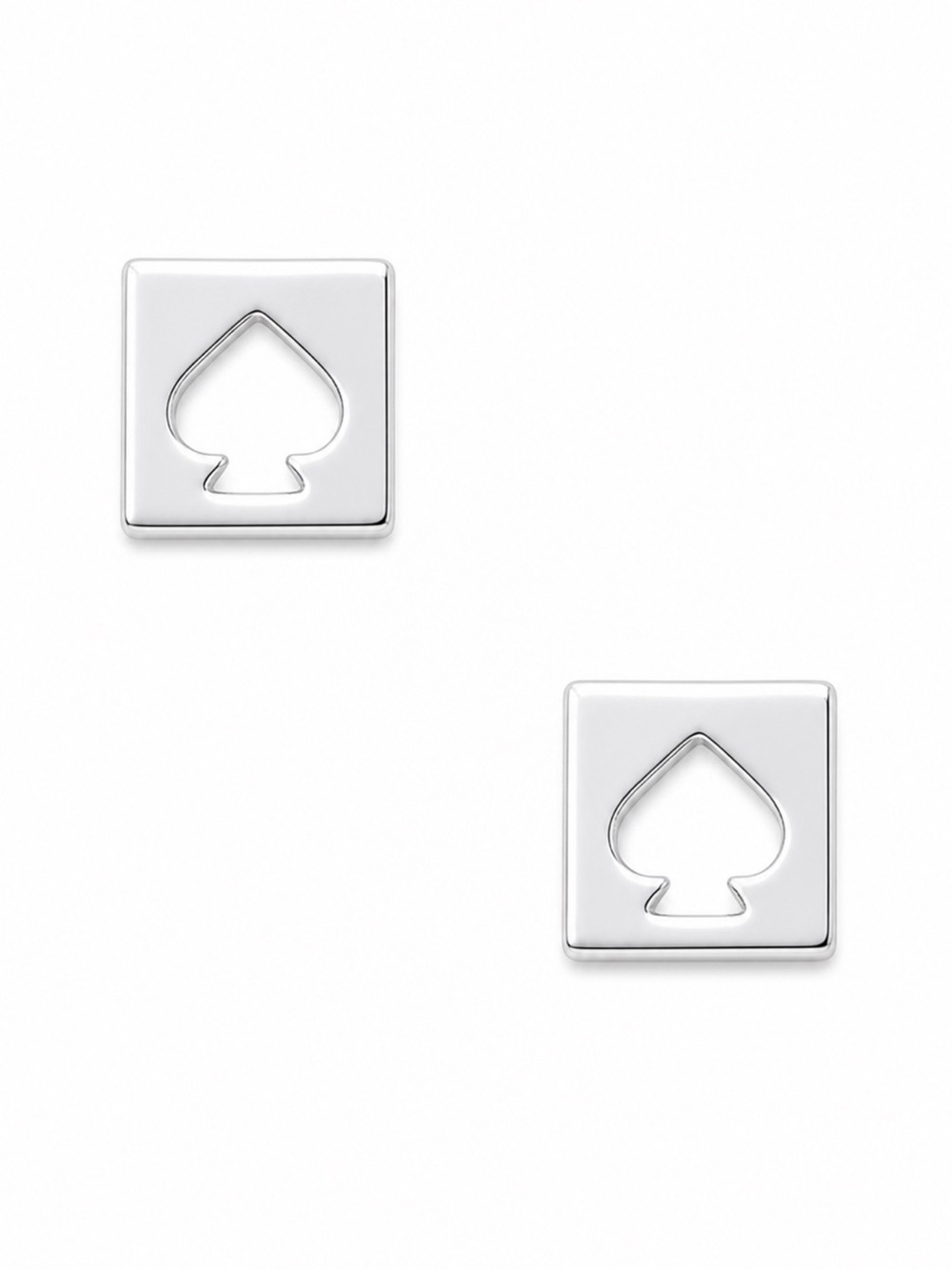 Kate Spade Silver Hole Punch Spade Earrings